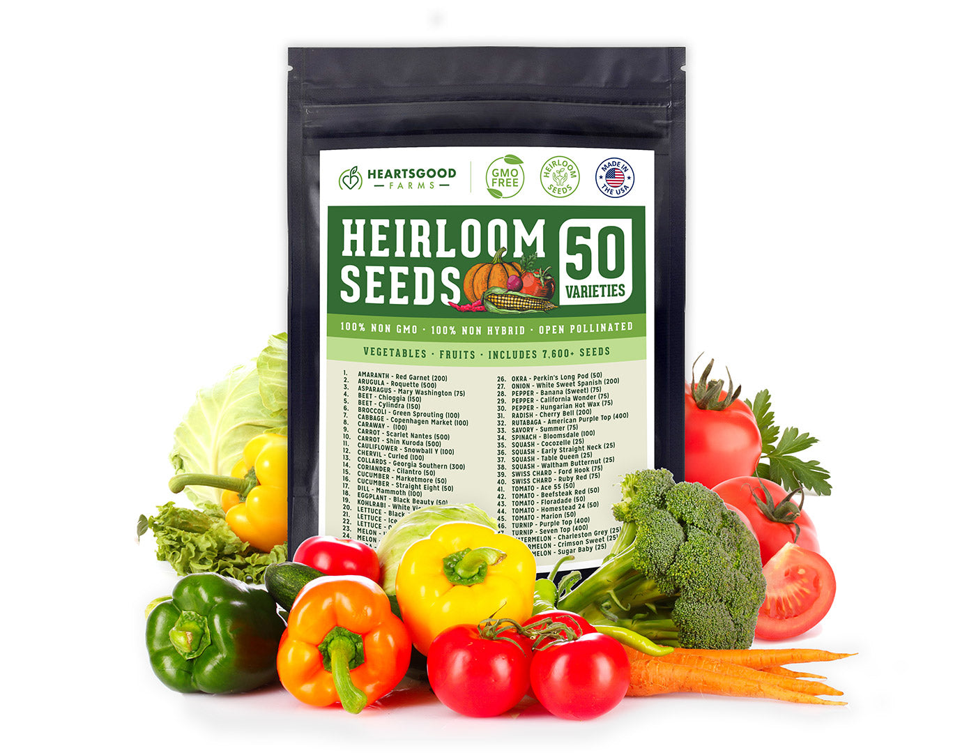 heirloom seed garden 50 Variety Heirloom Seed Kit